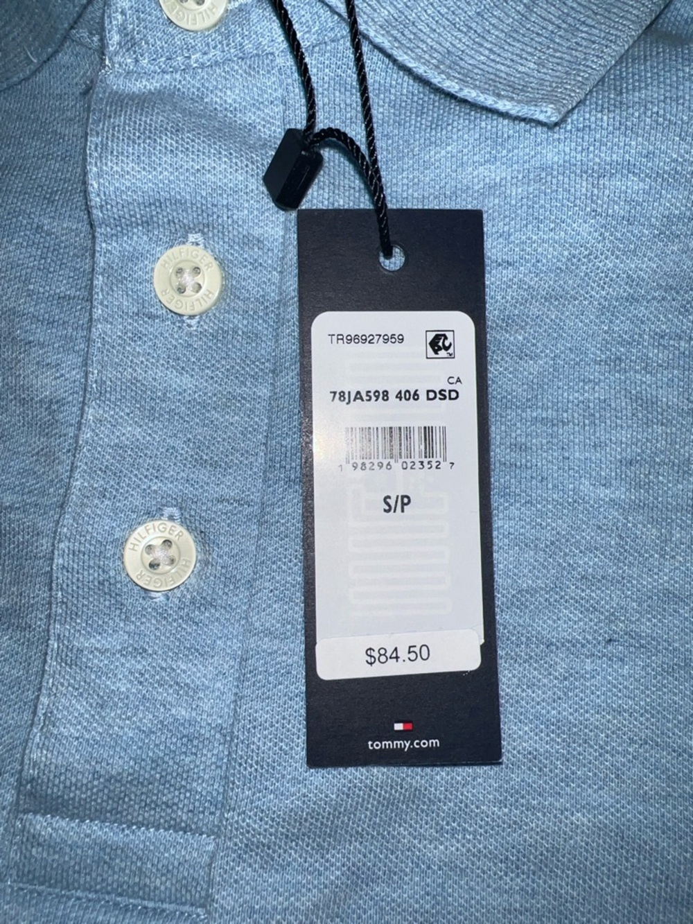 Tommy Hilfiger Men’s Heather Light Blue Polo Shirt - Picture 11 of 13